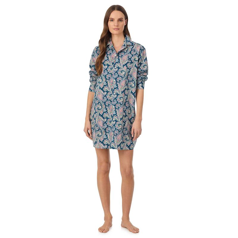 Lauren Ralph Lauren Cotton Lawn L/S His Shirt Sleepshirt image number 3